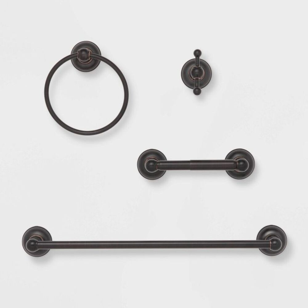 4pc Classic Bath Hardware Set Oil Rubbed Bronze - Threshold